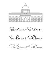 Logo-Entwürfe für das Berliner Schloss; die Gebäude-Zeichnung stammt von Michaelis Design