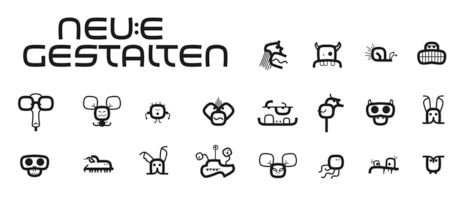 Draft for a design conference organized by my design association “Alliance of German [freelance] designers”. The letters contain of three elements only—a curved angle, a horizontal and a vertical line. I was asked to design icons for various purposes, too