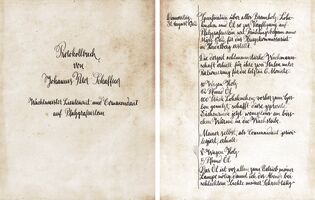 Design of a fictive “journal of a fortress commander” for the fortress museum Pfalzgrafenstein. The writing includes smudges and mistakes, too. The purpose of the journal is to give visitors an idea how the conditions were to work in a fortress back then.