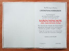 2011 wurde wurde an der Aachener Domsingschule zum ersten Mal ein Mädchenchor gegründet.