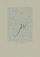 Gestaltung eines Hölderlin-Zitats aus „Hyperion an Bellarmin“. Im Original 50 x 70 cm.